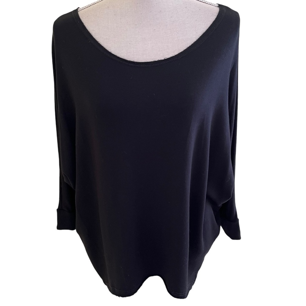 Shannon Passero Black Dolman Sleeve Oversized Knit Top L
